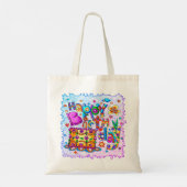 Happy Birthday Cake canvas tassen (Achterkant)