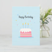 Happy Birthday Cake Card Bedankkaart (Staand voorkant)