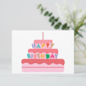 Happy Birthday Cake Card Bedankkaart (Staand voorkant)