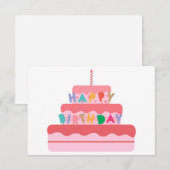 Happy Birthday Cake Card Bedankkaart (Voorkant / Achterkant)
