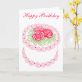 Happy Birthday Cake Card Kaart (Gele Bloem)