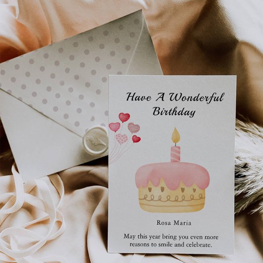 Happy Birthday Cake Card Kaart