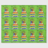 Happy Birthday Cake Celebrate Gift Wrap Cadeaupapier (Vlak)
