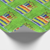 Happy Birthday Cake Celebrate Gift Wrap Cadeaupapier (Hoek)