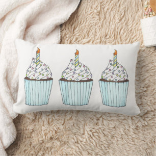 Happy Birthday Cake Cupcake Pillow Kussen