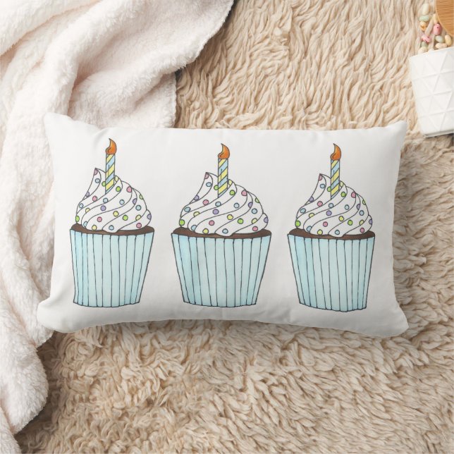 Happy Birthday Cake Cupcake Pillow Kussen (Deken)