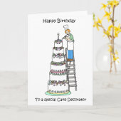 Happy Birthday Cake Decorator Kaart (Gele Bloem)