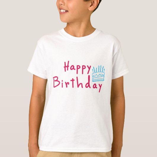 Happy Birthday Cake Design T-shirt (Voorkant)