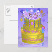"Happy Birthday" cake (Duits) Briefkaart (Voorkant / Achterkant)