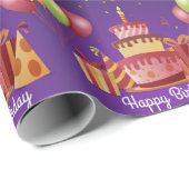 Happy Birthday Cake en Cadeaus Cadeaupapier (Rol Hoek)
