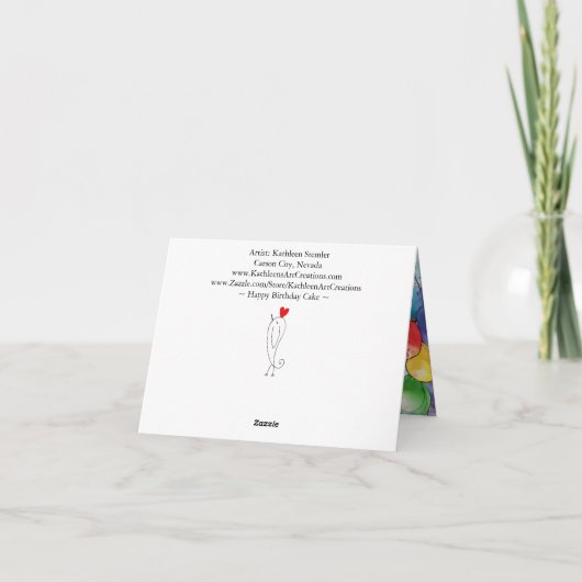Happy Birthday Cake en Candles Wenskaart Bedankkaart (Achterkant)