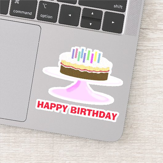 Happy Birthday cake en kaarsen Sticker (Detail)
