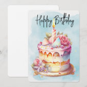 Happy Birthday Cake Feestdagenkaart (Voorkant / Achterkant)