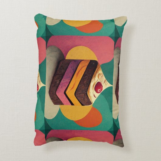 Happy Birthday Cake geborsteld Accent Kussen (Achterkant (Verticaal))