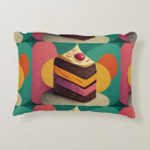 Happy Birthday Cake geborsteld Accent Kussen (Achterkant)