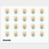 Happy Birthday Cake | Gele Stippen Ronde sticker (Vel)