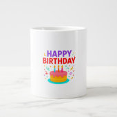 Happy Birthday Cake Graphic Grote Koffiekop (Voorkant)
