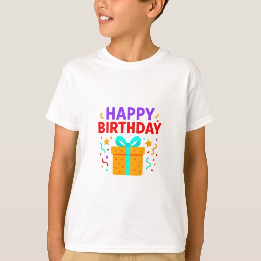Happy Birthday Cake Graphic T-shirt (Voorkant)