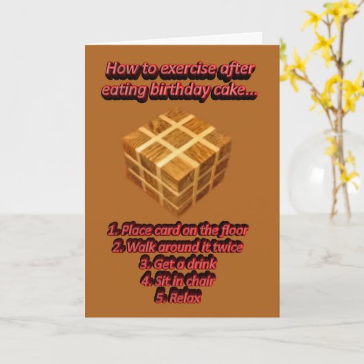 Happy Birthday cake grappige verjaardagswensen Kaart (Gele Bloem)