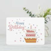 Happy Birthday Cake Holiday Kaart (Staand voorkant)