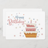 Happy Birthday Cake Holiday Kaart (Voorkant / Achterkant)