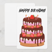 Happy Birthday Cake Holiday Kaart (Voorkant / Achterkant)