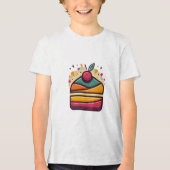 Happy Birthday Cake Jeugd Tri-Blend Shirt (Voorkant)