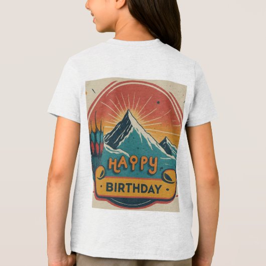 Happy Birthday Cake Jeugd Tri-Blend Tri-Blend Shirt (Achterkant)