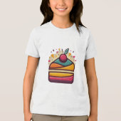 Happy Birthday Cake Jeugd Tri-Blend Tri-Blend Shirt (Voorkant)