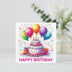Happy Birthday Cake Kaart
