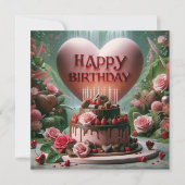 Happy Birthday Cake Kaart (Voorkant)