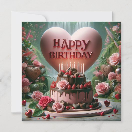 Happy Birthday Cake Kaart (Voorkant)