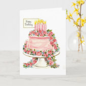  - Happy Birthday Cake, Kaart (Gele Bloem)