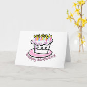 Happy Birthday cake Kaart (Gele Bloem)