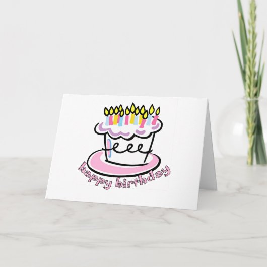Happy Birthday cake Kaart (Voorkant)