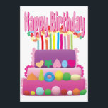 Happy Birthday Cake Kaart<br><div class="desc">Happy Birthday Cake - Vier de verjaardagen van uw dierbaren.</div>