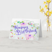 Happy Birthday cake Kaart (Gele Bloem)