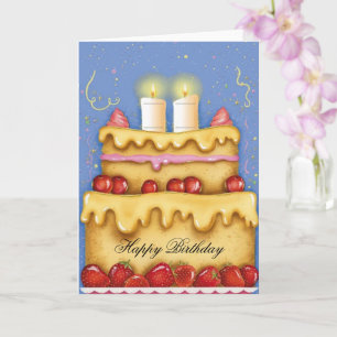 Happy Birthday cake Kaart