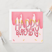 Happy Birthday Cake Kaart (Voorkant / Achterkant in situ)