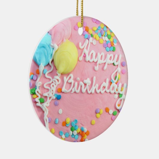 Happy Birthday Cake Keramisch Ornament (Rechts)