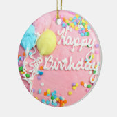 Happy Birthday Cake Keramisch Ornament (Links)