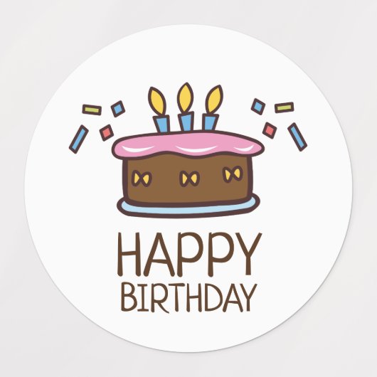 Happy Birthday cake Labels (Design 2)