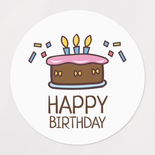 Happy Birthday cake Labels (Design 1)