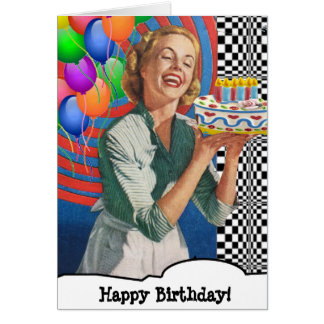 Happy Birthday Cake Lady en ballonnen