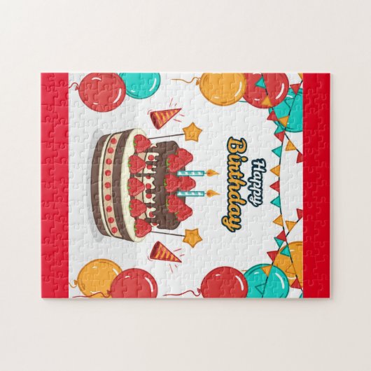 Happy Birthday Cake Legpuzzel (Horizontaal)