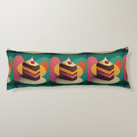 Happy Birthday Cake Lichaamskussen (Achterkant)