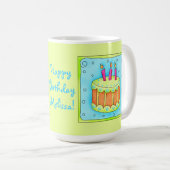 Happy Birthday Cake Lime Green Mok (Voorkant rechts)