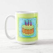 Happy Birthday Cake Lime Green Mok (Links)