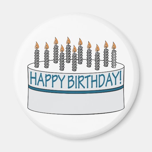 Happy Birthday Cake Magneet (Voorkant)