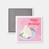 Happy Birthday Cake Magnet (Voorkant / Achterkant)